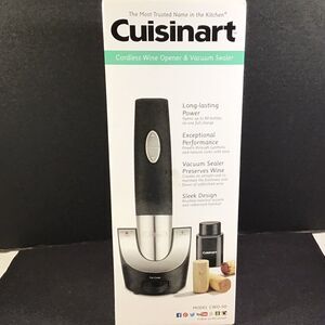 Cuisinart Cordless Wine Opener & Vacuum Sealer CWO 50 With Foil Cutter New
